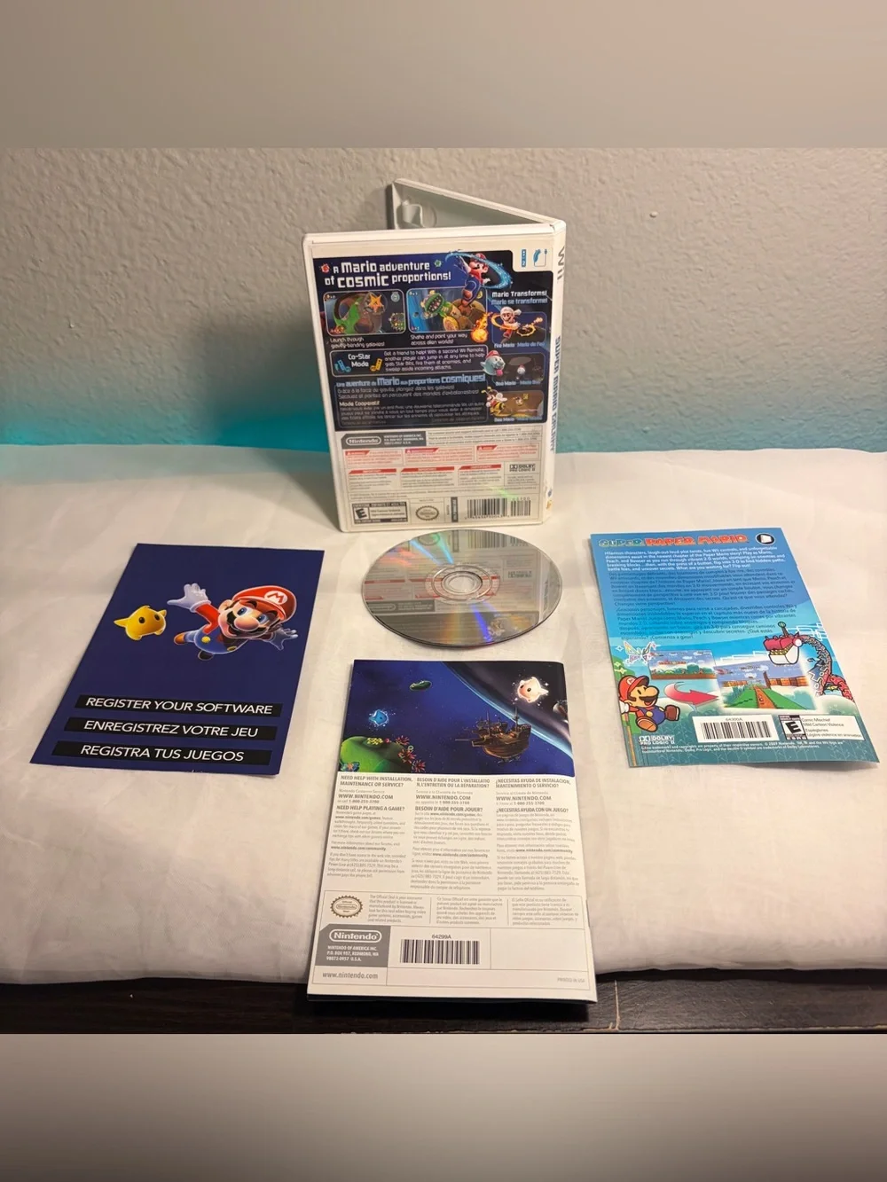 Nintendo Super Mario Galaxy Wii Complete w/ Manual NTSC-U/C 2007 Tested & Works